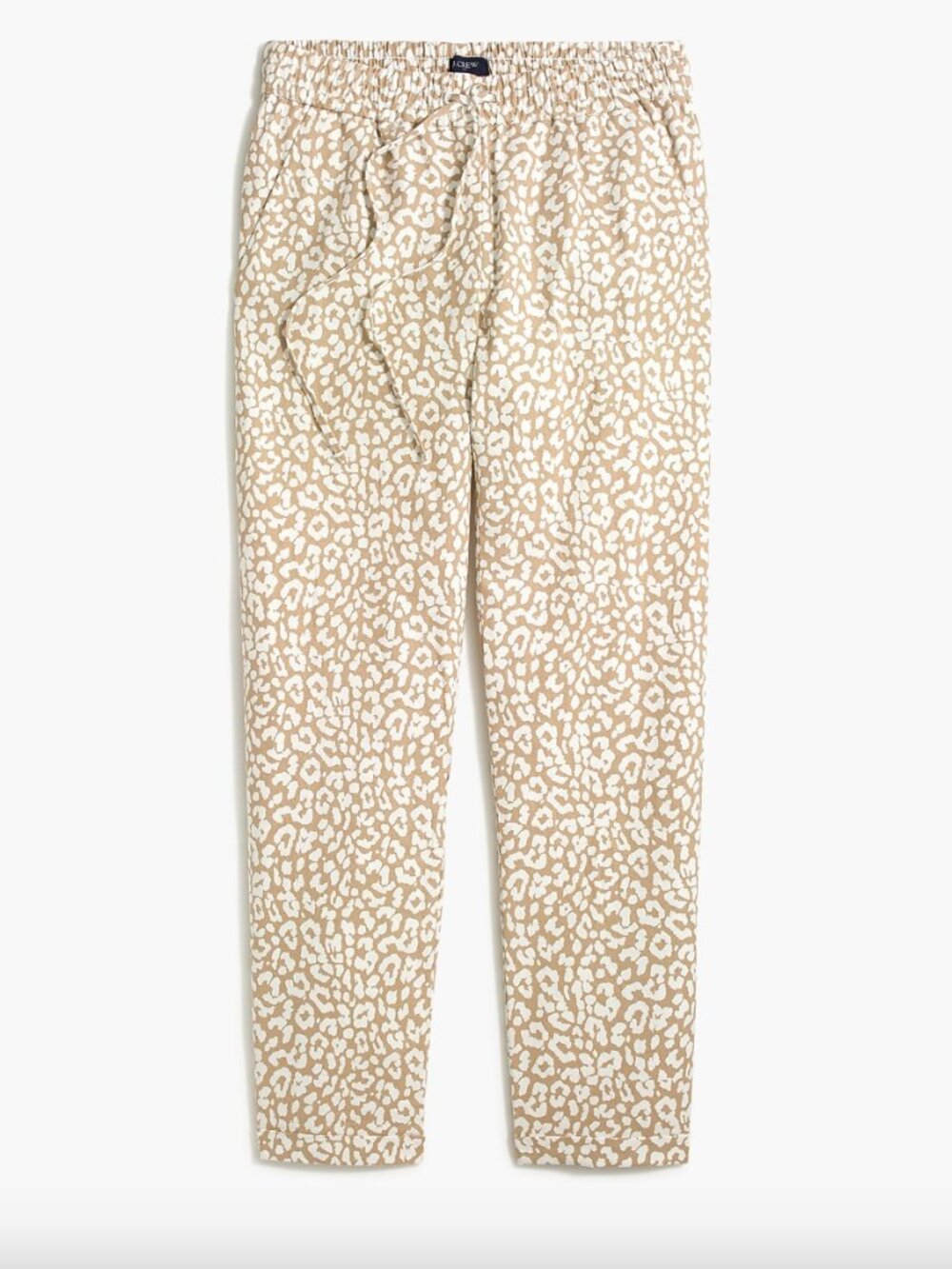 J. Crew • leopard print linen drawstring pants